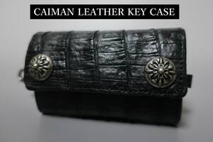  new goods settlement of accounts special price! kai man leather chain attaching 5 ream key case mat black 