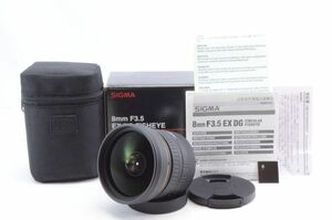 極上品★SIGMA シグマ 8mm F3.5 EX DG CIRCULAR FISHEYE キヤノン Canon用 フルサイズ対応 単焦点魚眼レンズ★元箱付き 03081