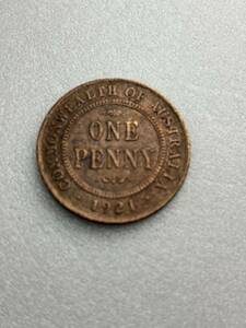 オーストラリア硬貨　アンティークコイン 1921年　1ペニー　外国コイン George V