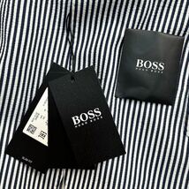 【新品タグ付未使用!!!】 HUGO BOSS ヒューゴボス テーラードジャケット ストレッチ コットン ストライプ ネイビー XXXLサイズ 54 2B_画像8