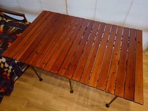 【廃番】コールマン ウッドロールテーブル 110 ブラウン 木製テーブル ローテーブル キャンプ coleman