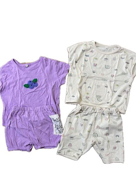 セットアップ Tシャツ 半袖 95 90 まとめ売り 上下 洗い替え 女の子 男の子 半ズボン 2点セット