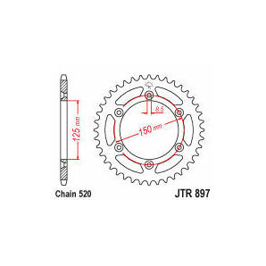 新品 JTR897.51SC リヤスプロケット51T (Husqvarna 125 TC 250 FC 300 TX i 350 FX 450 FR) (KTM 125 SX 250 TPI SX-F 350 XC-F 450)の画像2