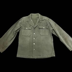 ビンテージ US ミリタリー ヘリンボーン 13スター WW2 40’s ツイル シャツ ジャケット HBT 40年代 古着 USAの画像2