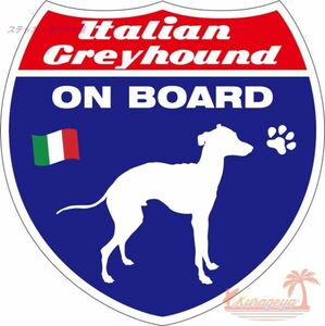 ドッグステッカー　イタリアングレイハウンド ON BOARD（犬が乗っています)