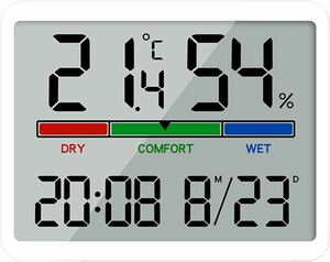 デジタル壁時計 置き時計　大型表示 日付と温度 湿度感知 磁石 家庭やオフィスでの使用に最適 寝室での使用