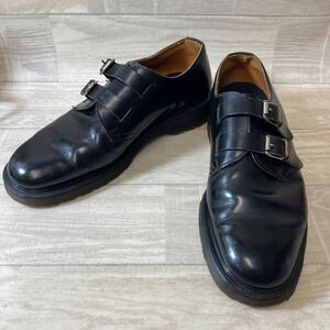 A32510 Dr.Martens Double monk Lether shoes MADE IN ENGLAND イタリア製 26cm ブラック 黒 メンズ ビジネスシューズ