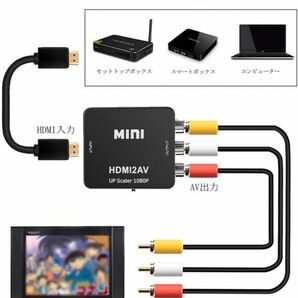 黒 HDMI to AV (65)コンバーター RCA変換アダプタ 1080P HDMI→RCA