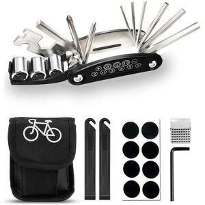 ■パンク 修理 自転車用工具 16in1多機能 セット 小型携帯マルチツール(Y-049)