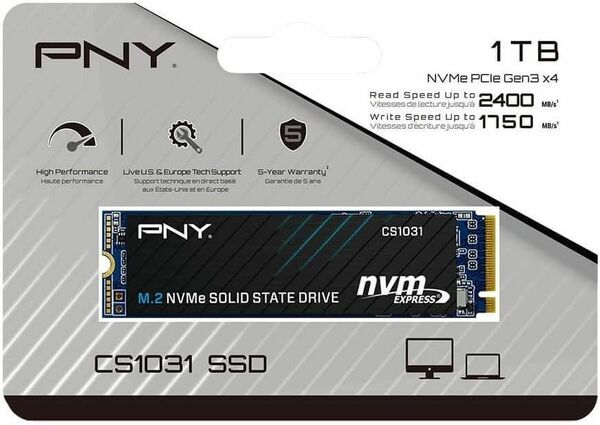 新品未使用　PNY CS1031 NVMe PCIe3.0 内蔵SSD 1TB