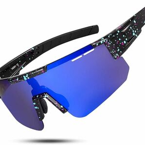 ★人気商品★スポーツサングラス 偏光サングラス 超軽量 UV400 紫外線カット　ブルー