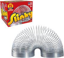 送料無料 スリンキー Poof Slinky ばね バネ おもちゃ 米国製 懐かしい プレゼント 賞品 アコーディオン 金属製 サイズ 7.62x7.62x6.35cm_画像1