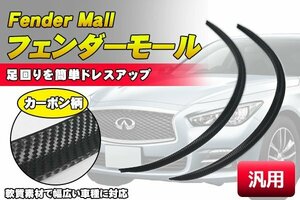 1円～ 売り切り 汎用フェンダーモールフェンダートリムカーボン調 曲自在42cm