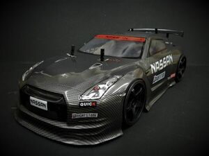 Li-ion battery 2.4GHz 1/10 drift radio controlled car R35 GTR type carbon black [ turbo with function * has painted final product * full set ]