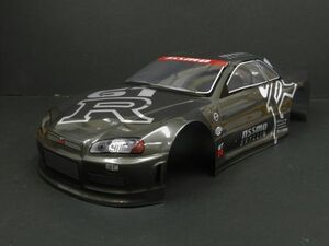 【激安・塗装済み】1/10 ドリフトラジコンカー用 スペアボディー　ニッサン R32 GTR タイプ ガンメタ