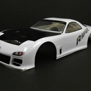 【激安・塗装済み】1/10 ドリフトラジコンカー用 スペアボディー マツダ ＲＸ-7 FD3S タイプ 白黒の画像1