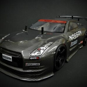 Li-ionバッテリー 2.4GHz 1/10 ドリフトラジコンカー R35 GTR タイプ カーボンブラック 【ターボ機能付き・塗装済み完成品・フルセット】の画像1