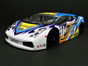 *Li-ion battery * 2.4GHz 1/10 drift radio controlled car Lamborghini type [ turbo with function * has painted final product * full set ]