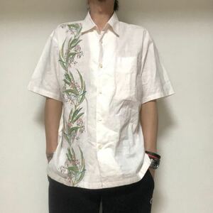 沖縄製　美ら布　かりゆしウェア　半袖シャツ L