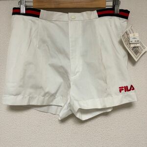  dead stock Vintage Italy made FILA short pants shorts L NOS white filler new goods 