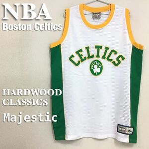 ★本場アメリカ直輸入!!大きいサイズ★【Hardwood Classics×Majestic】NBA セルティックス ユニフォーム 白×黄×緑 タンクトップ K2-713