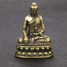 2000327142-２真鍮釈迦仏像 純銅の仏像 真鍮工芸ギフト新品・未使用品_画像1