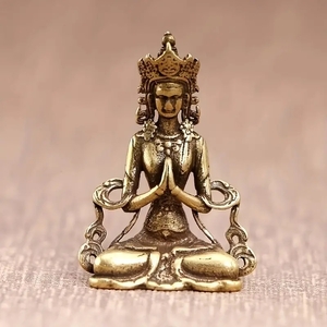 9625366873 1pc brass handmade Mini Buddhist image .. sound bodhisattva writing . bodhisattva ( new goods * unused goods )