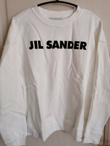 ★新品未使用☆☆　JIL SANDER＋ジルサンダープラス フロントロゴ　長袖シャツ　 ロンT　トレーナー　White 白　 Mサイズ　 男女兼用