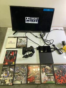 PlayStation2 SCPH-90000CB 本体 コントローラー ケーブル類ソフト8本付き