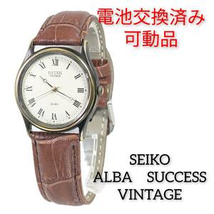  Seiko ALBA SUCCESS VINTAGE men's battery Belt have been exchanged. . operation goods P-62