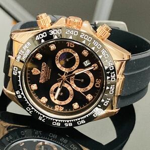 新作セール メンズ腕時計 デイトナ オマージュ クロノグラフ 防水腕時計 ゴールド ジルコニア ステンレス1149nダイバーズの画像2