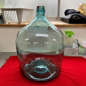 【デミジョンボトル ガラス瓶 古道具】昭和レトロ 花器 アンティーク【A9-4】0327