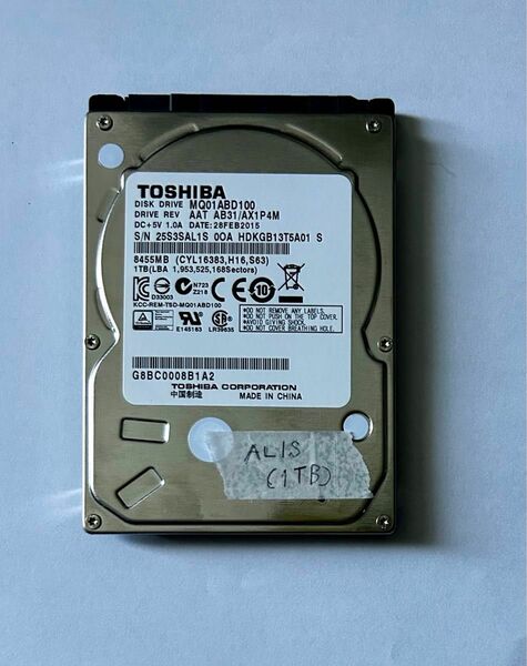 SONY製 nasne交換用HDD 1TB (FW1.00で初期化済) ナスネ用　@稼働6583時間@