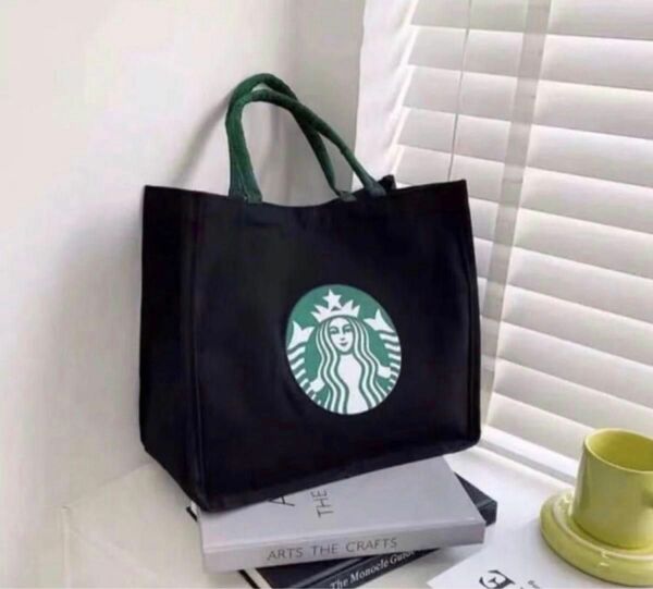 トートバッグ エコバッグ スターバックス 手提げ袋　STARBUCKS スタバ スタバトートバッグ　ブラック