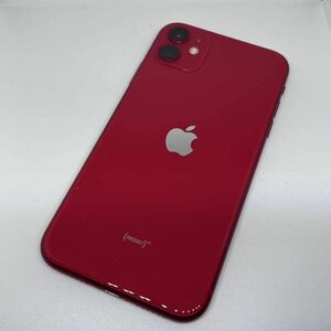 iPhone11 赤 RED 256GB au SIMロック解除済 元箱・未使用アクセサリ(充電器/ケーブル/イヤフォン)・説明書・ステッカー 美品