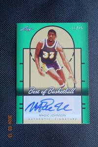 Magic Johnson 2012-13 Leaf Best of Basketball Autographs Green #15/25