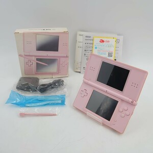 4A351C【動作品◆訳あり】任天堂 DSLite ニンテンドー ピンク 箱・アダプター・タッチペン・ストラップ・説明書