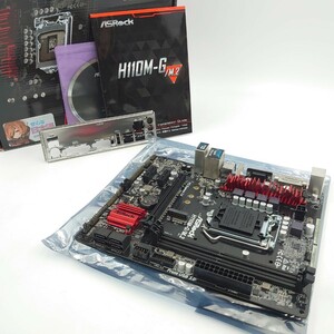 4A442C【動作保証付】ASRock H110M-G/M.2 REV 1.01 LGA1151 MicroATXマザーボード IOパネル・説明書・ドライバ付属