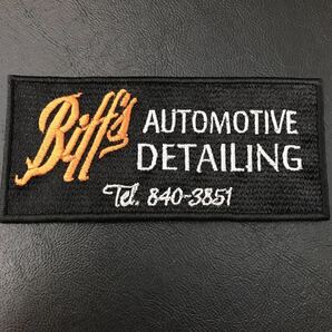 黒地 BTTF バックトゥザフューチャー BACK TO THE FUTURE ビフの自動車整備工場 アイロンワッペン sonntagpatches -定形郵便送料無料-の画像2