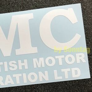 -定形郵便送料無料- 白 BMC British Motor Corporation モチーフ カッティングステッカー - MINI cooper ミニ クーパー エンスー 旧車の画像3