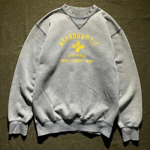 90s Abercrombie & Fitch プリント　スウェット　M-L フェードグレー