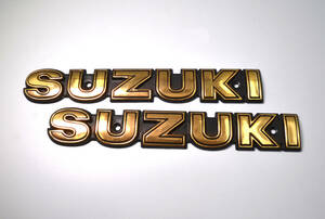 GSX400E ザリ GS400 貴重 SUZUKI タンクエンブレム ゴールド 2枚set 検/GS400 GS400E GS425 GSX250 GT380 GT750 ゴキ 絶版旧車