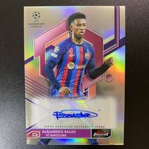 Alejandro Balde 2022-23 Topps Finest Refractor Auto Barcelona 直筆サインカード アレックス・バルデ_画像1