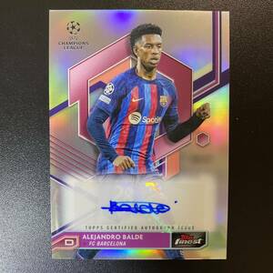 Alejandro Balde 2022-23 Topps Finest Refractor Auto Barcelona 直筆サインカード アレックス・バルデ