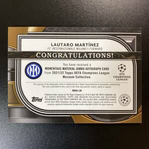 2021-22 Topps Museum UEFA Lautaro Martinez Relic Patch AUTO /150 インテル 直筆サインカード ラウタロ・マルティネスの画像2