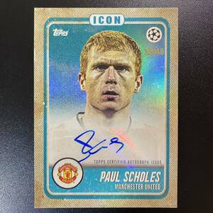 2022-23 Topps Jamal Musiala Platinum Paul Scholes Manchester United Auto /49 直筆サインカード ポール・スコールズ