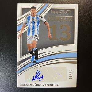 2022-23 Panini Immaculate Numbers Auto Nehuen Perez /25 Argentina 直筆サインカード ネウエン・ペレス