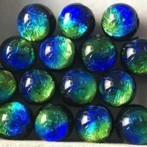 ケラママリン 12mm 10個セット 蓄光 ホタルガラス とんぼ玉 とんぼガラス 沖縄慶良間諸島の海の画像1