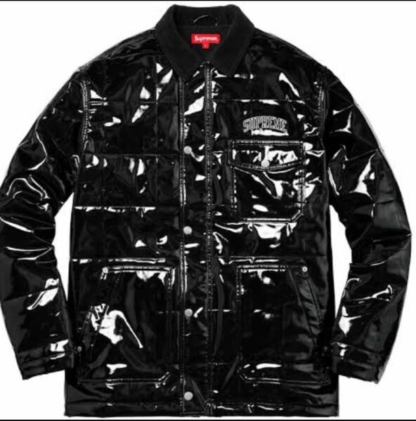 Quilted Patent Vinyl Work Jacket ブラック