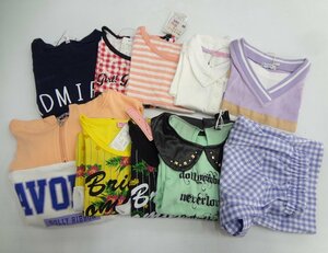 Kワや3196 新品タグ付き 子供服 キッズ 150サイズ 女の子 パーカー フーディー ズボン パンツ トップス Tシャツ 半袖 まとめ売 10点